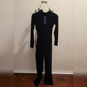 Royal blue keyhole velvet jumpsuit